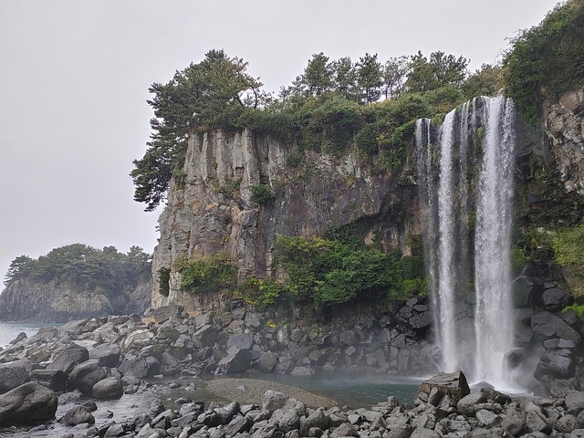 Free Jeju Island Jeongbang Waterfall photo and picture
