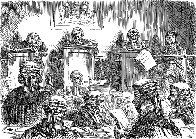 Free court judge line art vector