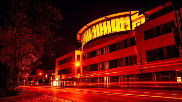 Construção, Noite, Rua, Cidade