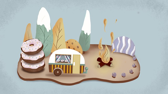 Free camp camper camping illustration
