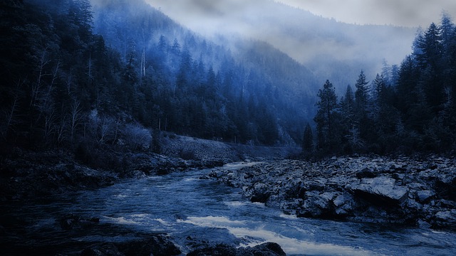 Free river landscape wilderness illustration