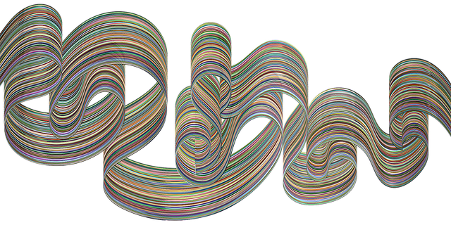 Free waves lines ribbon vector