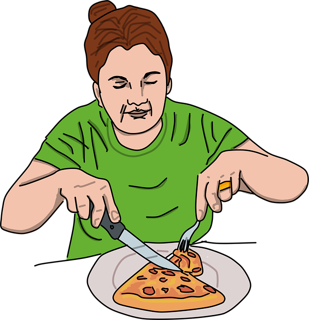 Free woman pizza cheese vector