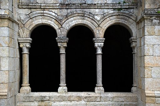 Románico, Claustro, Monasterio, Arcos