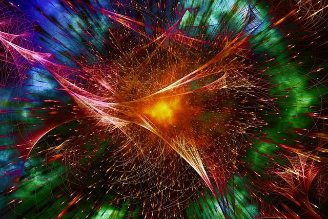 Free explosion big bang quantum physics illustration