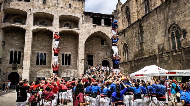 Barcelona, Cataluña, España, Castellers