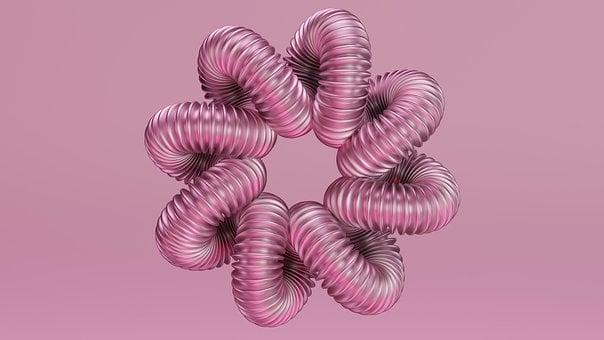 Rendering, 3D, Pijp, Gofrotruba, Metaal