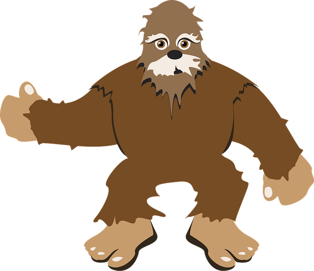 Free bigfoot comic sasquatch vector