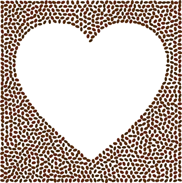 Free coffee heart frame vector