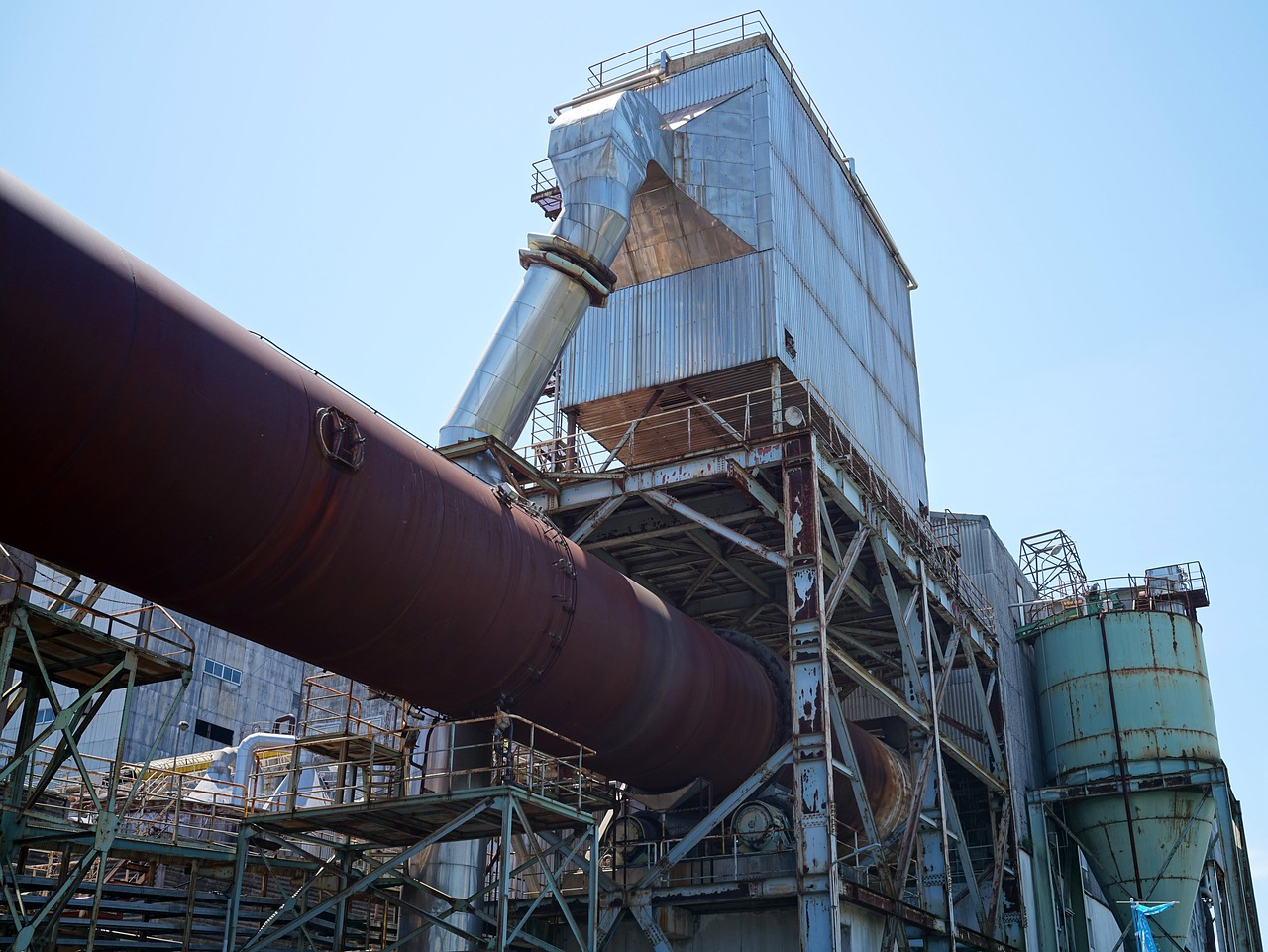 Industrial pipe manufacturing facility exterior