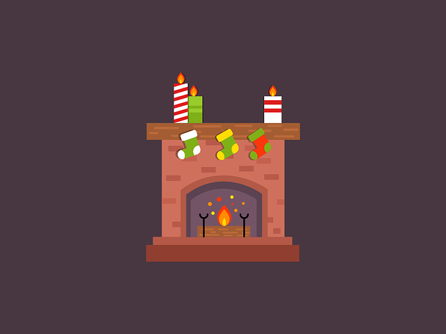Free fireplace decoration ch vector