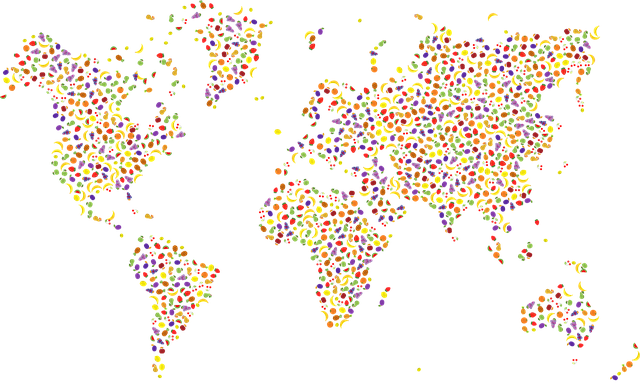 Free fruit map world illustration