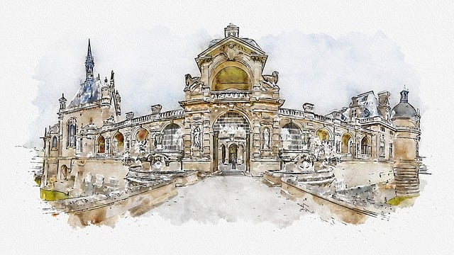 Free chateau chantilly france illustration