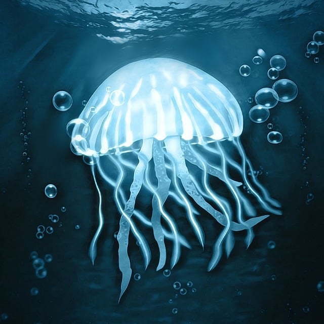 Free jellyfish underwater ocean illustration