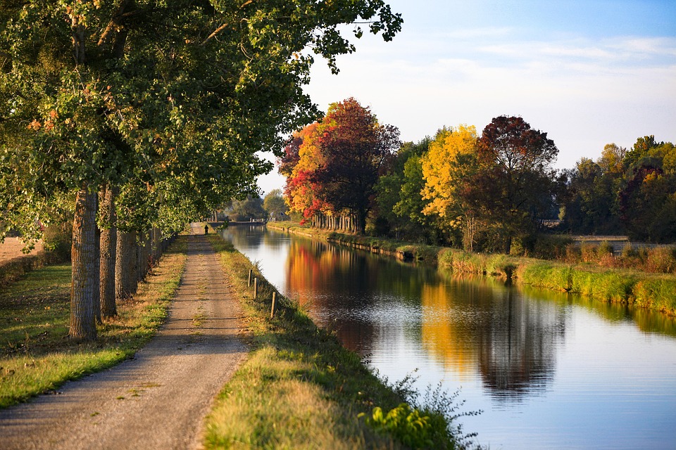 Canal, France, L'Eau, Nature, Voyage, Réflexions