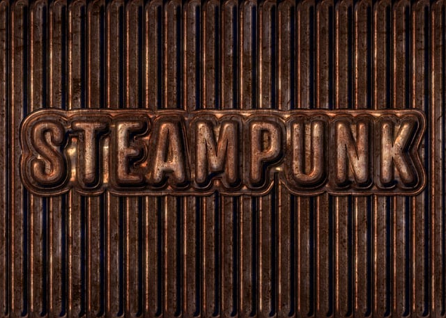 Free steampunk text typography illustration