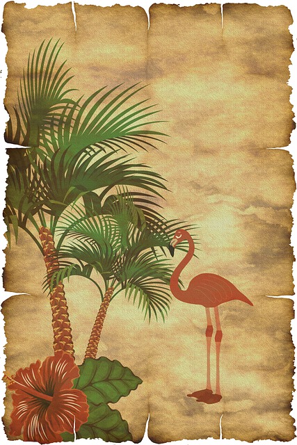 Palme, Flamingo, Tapete, Hintergrund