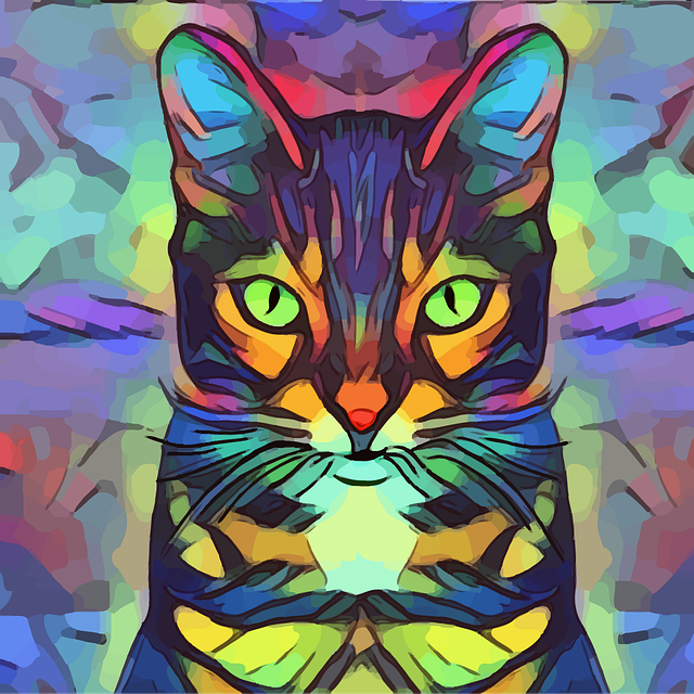 Free cat feline colorful vector