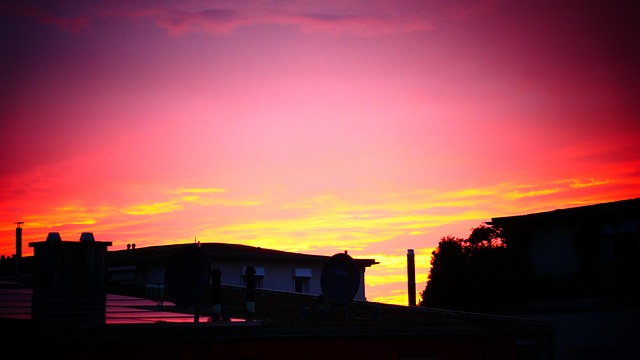 Solnedgang, Eve, Sol, Himmel, Skumring