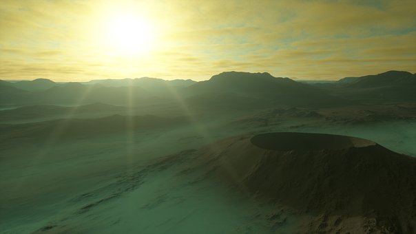 Exoplaneta, Verde, Panorama, Cenário, Sf