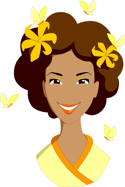 Free woman nature portrait illustration