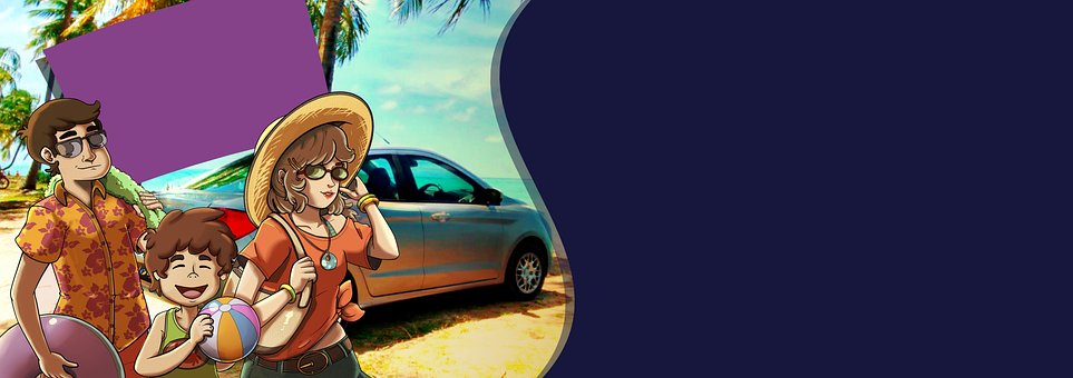Banner, Cover, Strand, Urlaub, Familie