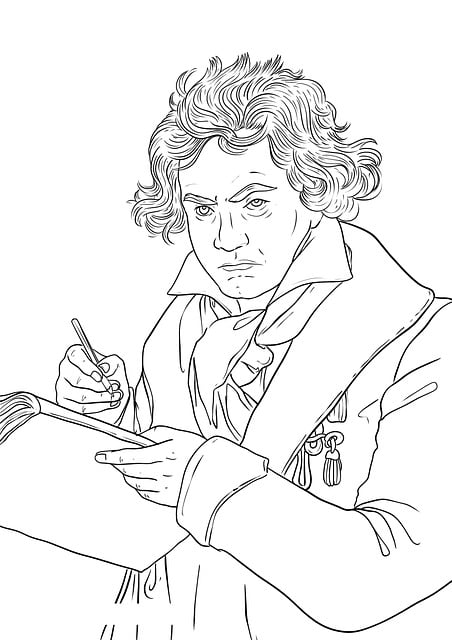 Free beethoven drawing bust illustration