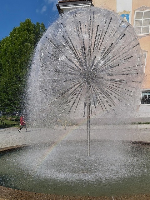 Stadt, Innenstadt, Brunnen, Wasserspiele