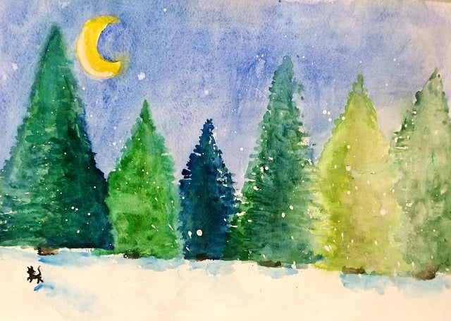Free cat nature christmas illustration