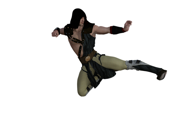 Free assassin character fighting illustration