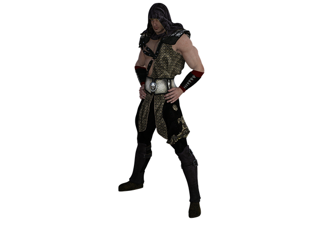 Free assassin character standing illustration