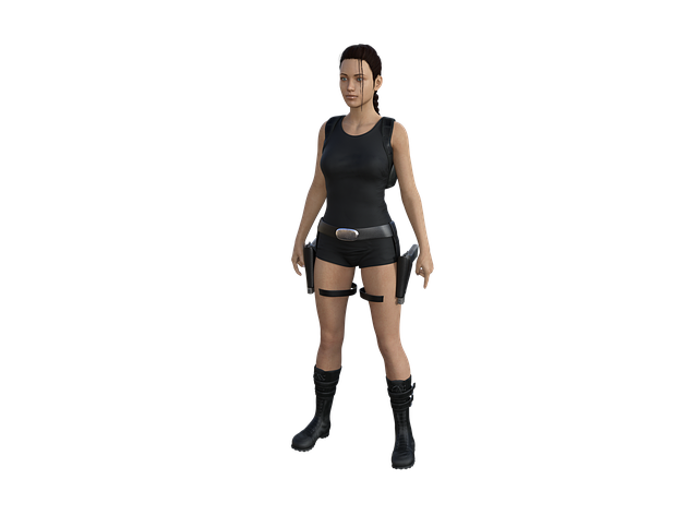 Free raider character standing illustration