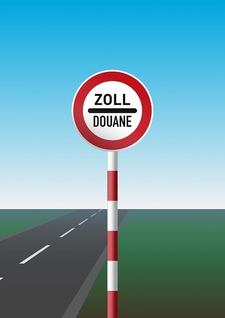 Free customs douane sign border crossing illustration