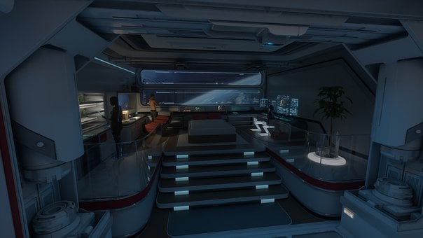 Nave Espacial, Voar, Espaço, Futurista