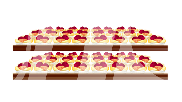 Free pastries pastry shop showcase illustration