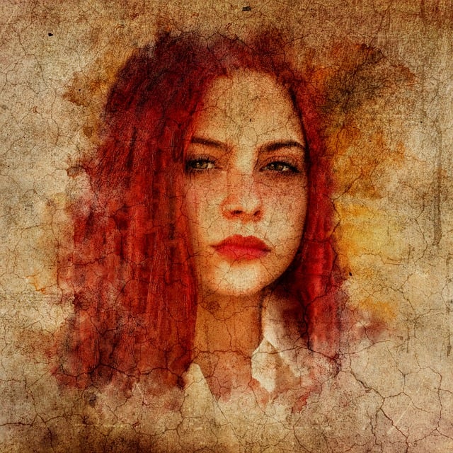 Free grunge distressed woman illustration
