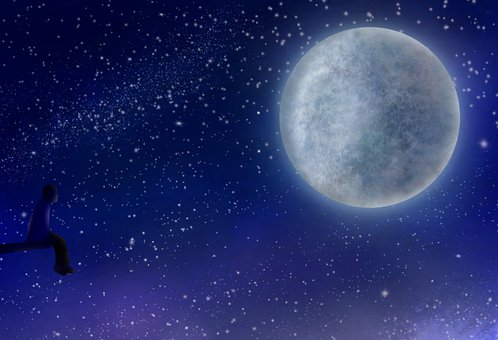 Måne, Planet, Plads, Univers, Galakse