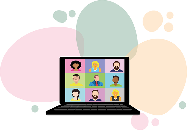 Download free HD stock image of Video Conference Home Office Free video conference home office webinar illustration