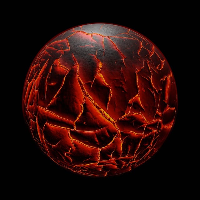 Free lava planet moon illustration