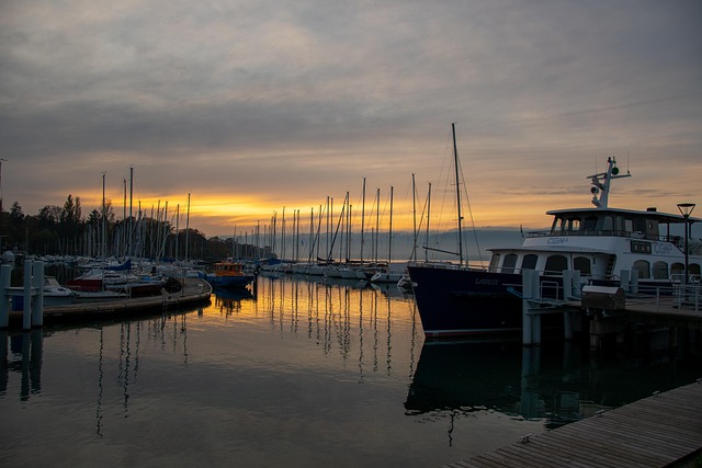 Free Boat Sunset photo and picture