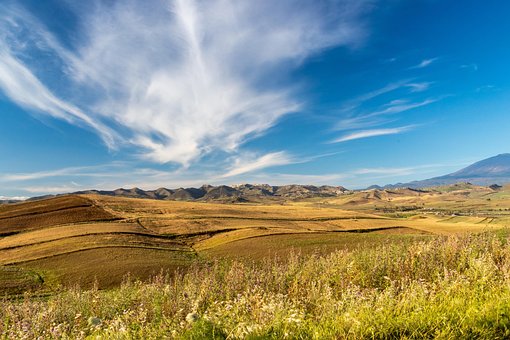 Panoráma, Nebe, Pole, Příroda, Země
