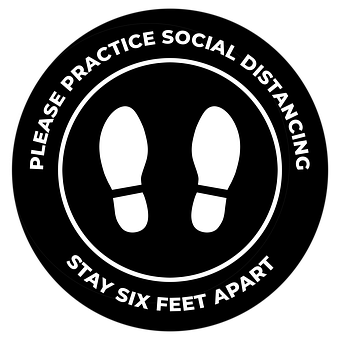 Free Six Feet Apart Social Distancing illustration and picture