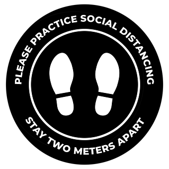 Free Social Distancing Two Meters Apart illustration and picture