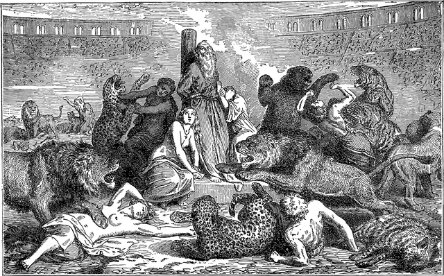 Free christianity persecution line art vector