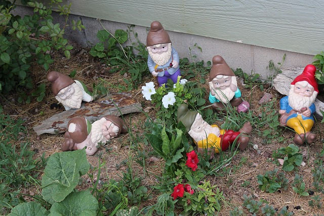Zwerge, Garten-Keramik, Bunt, Lustig