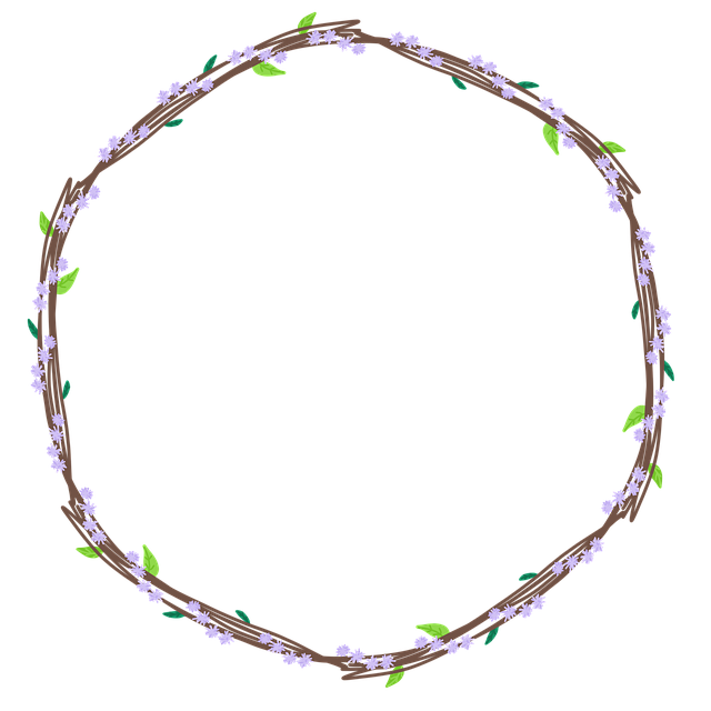Free Doodle Floral Wreath illustration and picture