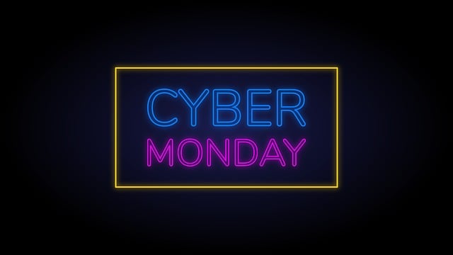 Free cyber monday neon vector