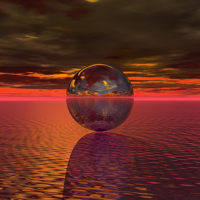 Free sphere cloud reflection illustration