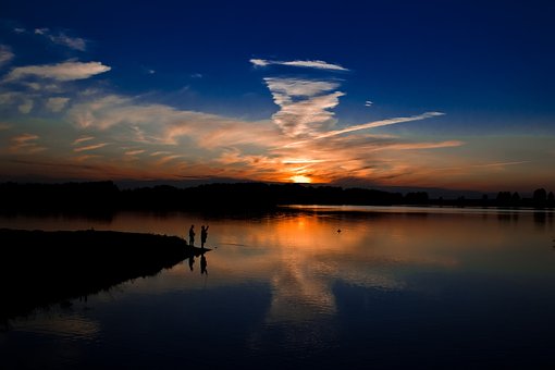 Paisaje, Atardecer, Río, Naturaleza