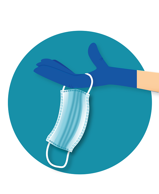 Free hand mouth guard glove illustration